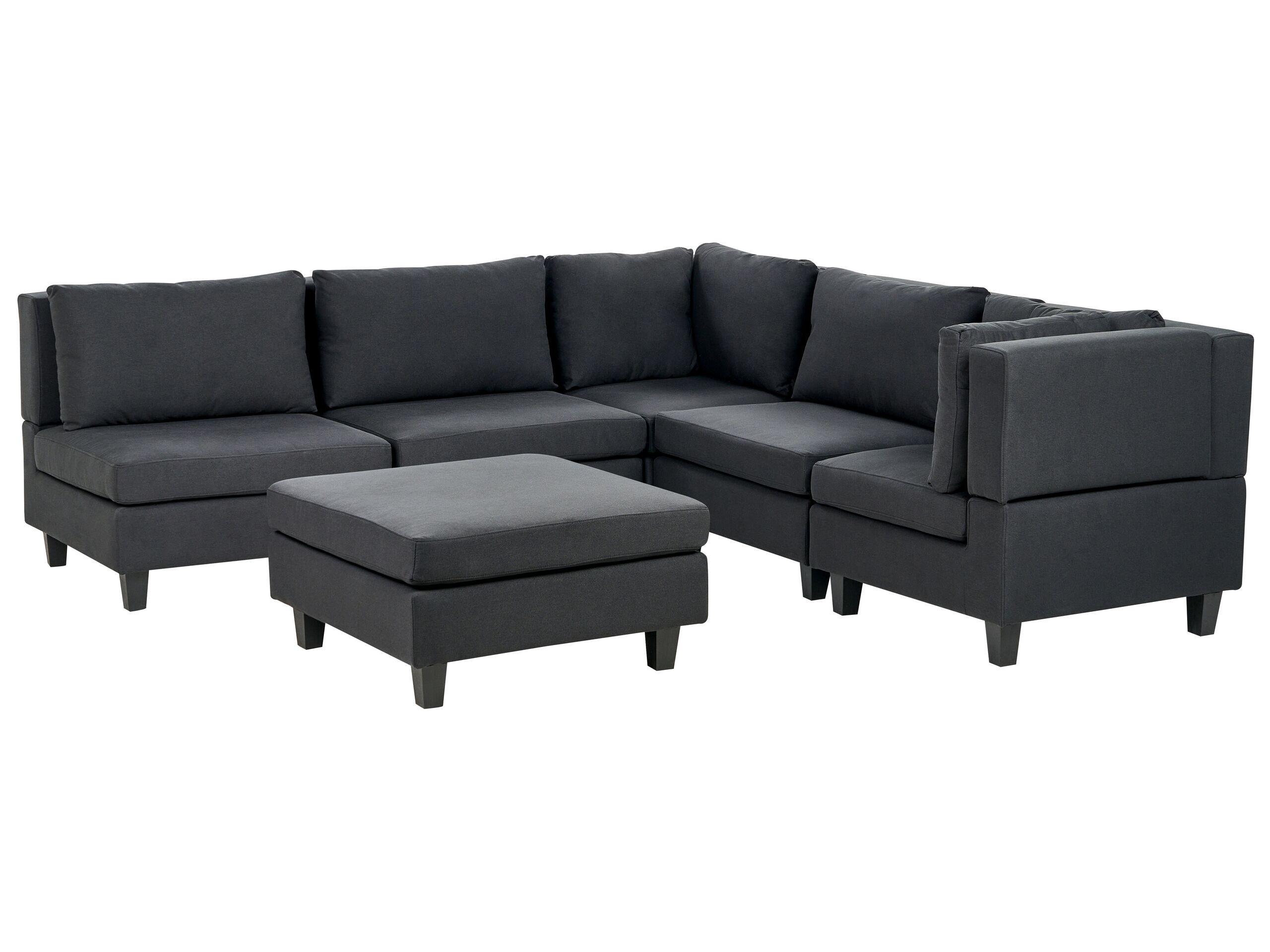 Beliani Ecksofa mit Ottomane aus Polyester Modern UNSTAD  