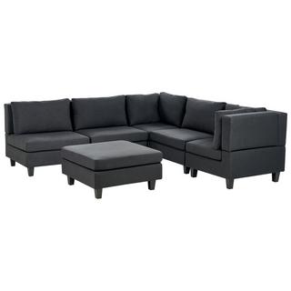 Beliani Ecksofa mit Ottomane aus Polyester Modern UNSTAD  