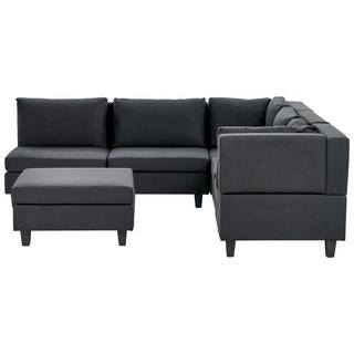 Beliani Ecksofa mit Ottomane aus Polyester Modern UNSTAD  