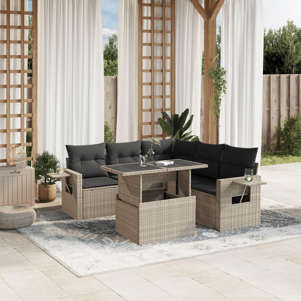 VidaXL set divano da giardino Polirattan  