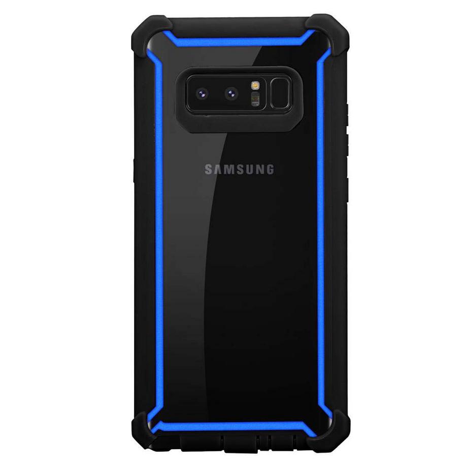 Cadorabo  Housse compatible avec Samsung Galaxy NOTE 8 - Coque de protection 2 en 1 avec bord en silicone TPU et dos en verre acrylique 