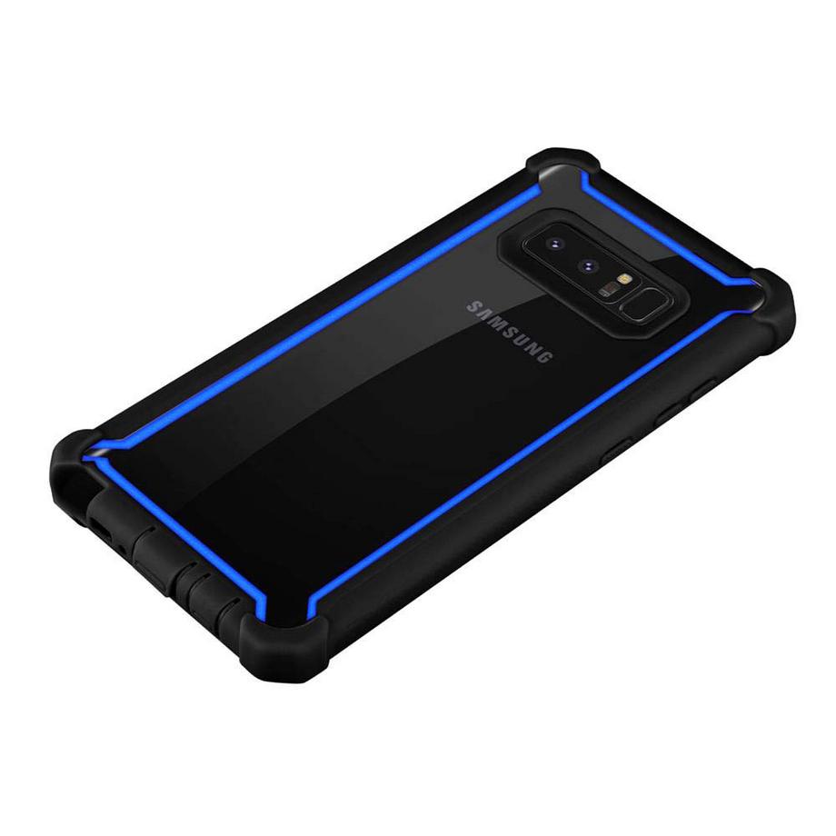 Cadorabo  Housse compatible avec Samsung Galaxy NOTE 8 - Coque de protection 2 en 1 avec bord en silicone TPU et dos en verre acrylique 