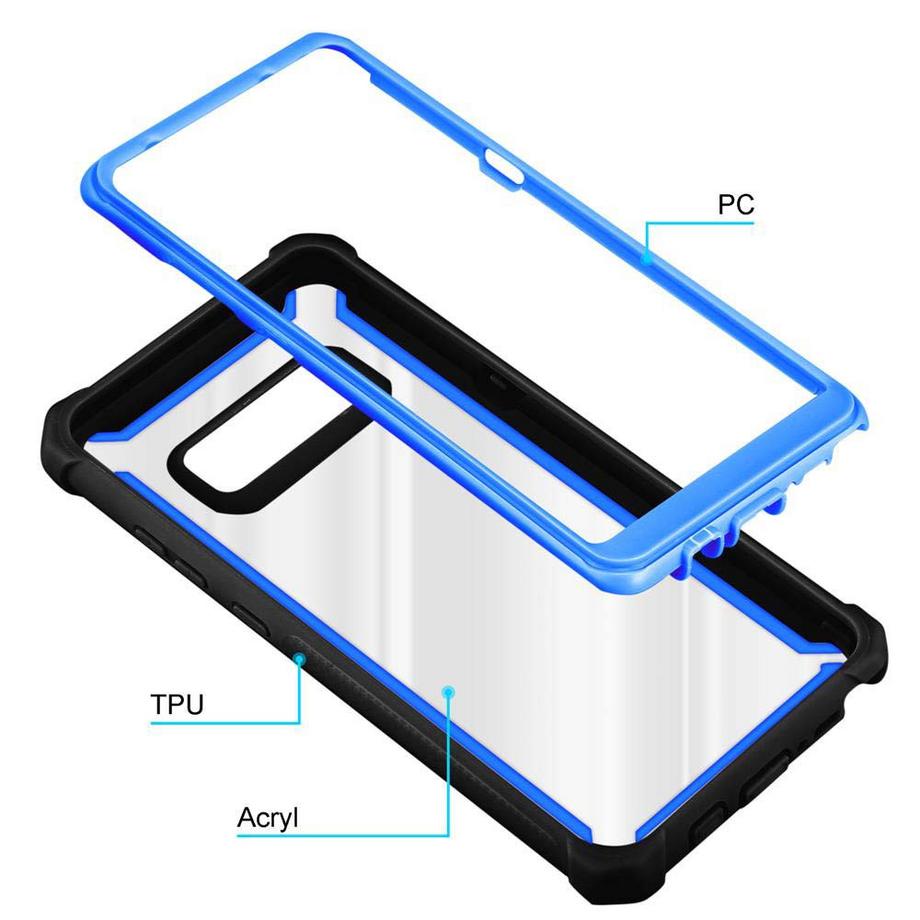Cadorabo  Housse compatible avec Samsung Galaxy NOTE 8 - Coque de protection 2 en 1 avec bord en silicone TPU et dos en verre acrylique 