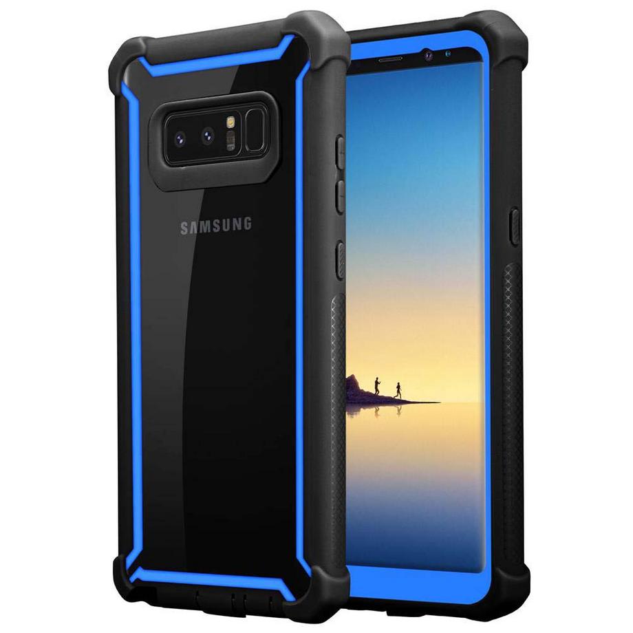 Cadorabo  Housse compatible avec Samsung Galaxy NOTE 8 - Coque de protection 2 en 1 avec bord en silicone TPU et dos en verre acrylique 