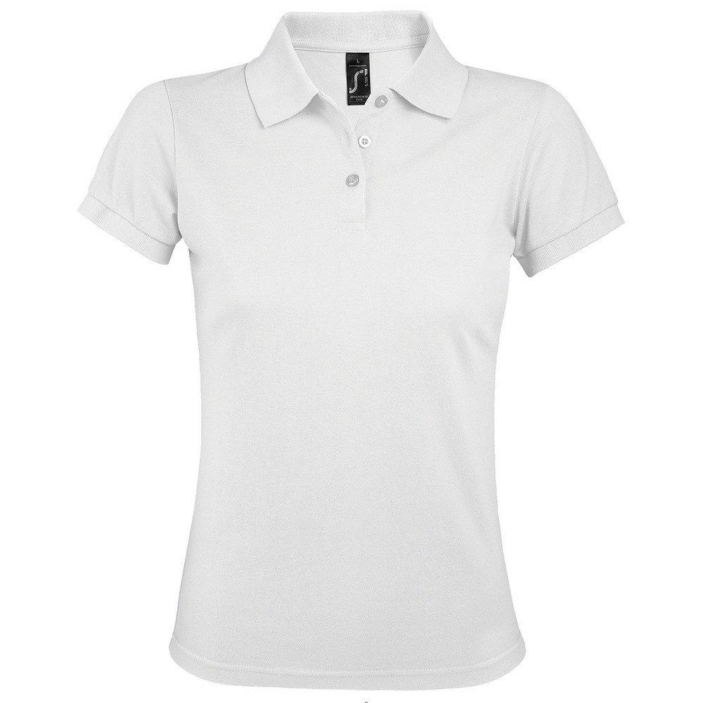 Image of Prime Pique Poloshirt, Kurzarm Damen Weiss S
