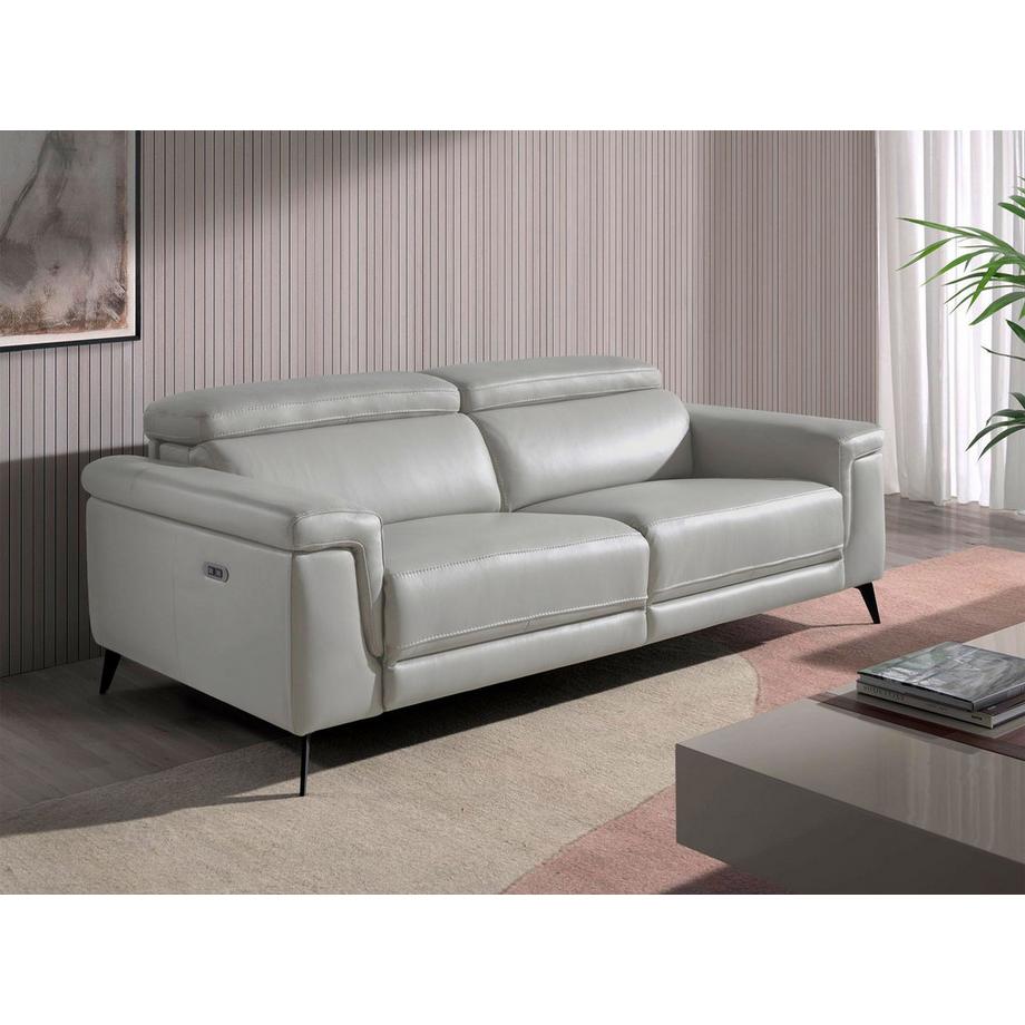 ANGEL CERDA Canapé 3 places en cuir gris  