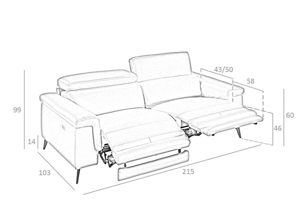 ANGEL CERDA 3-Sitzer-Sofa, bezogen mit em Leder  