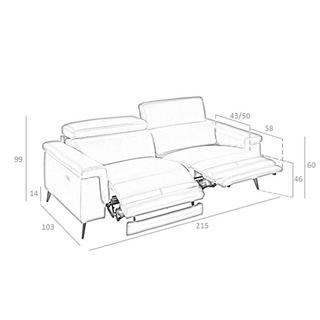 ANGEL CERDA 3-Sitzer-Sofa, bezogen mit em Leder  