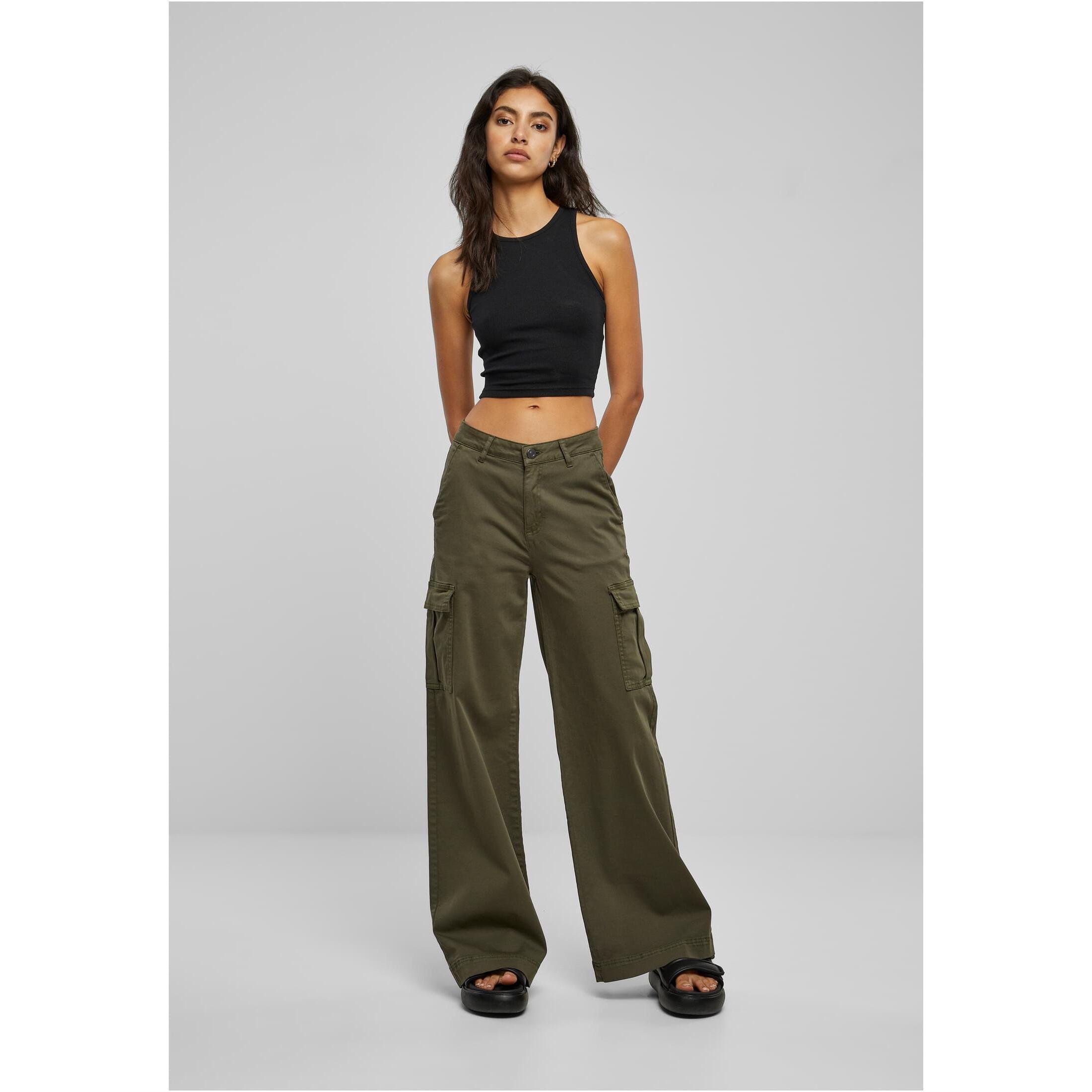 URBAN CLASSICS High Waist Wide Leg Cargo Hose  