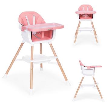 Chaise d'alimentation enfant 2-en-1, rose, ECOTOYS