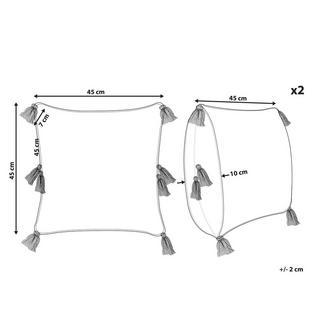 Beliani Lot de 2 coussins en Coton Traditionnel AVIUM  