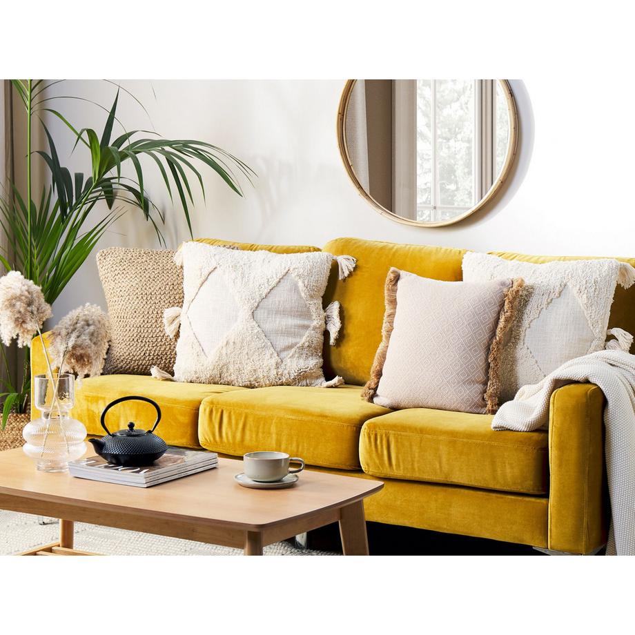 Beliani Dekokissen 2er Set aus Baumwolle Klassisch AVIUM  