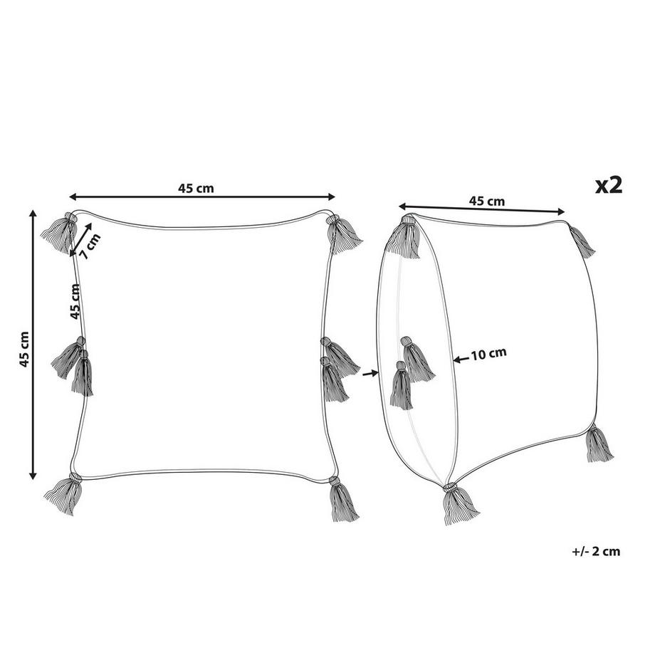 Beliani Dekokissen 2er Set aus Baumwolle Klassisch AVIUM  