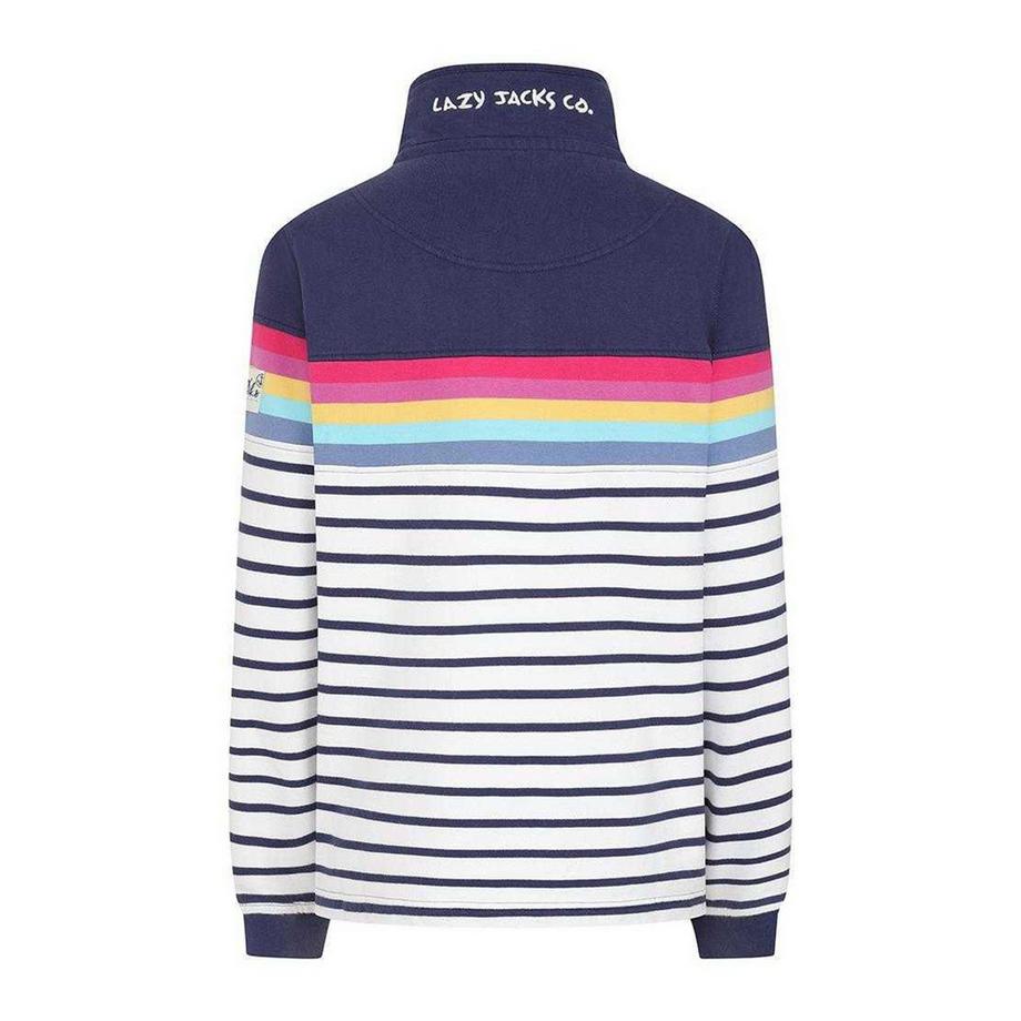Lazy Jacks Sweatshirt Rayé Col Boutonné  