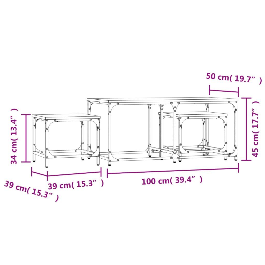 VidaXL tavolino impilabile Legno multistrato  