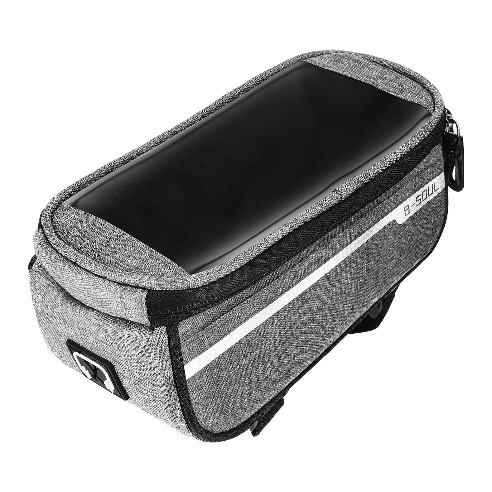 Image of Graue Fahrradtasche Aus Stoff Unisex Grau