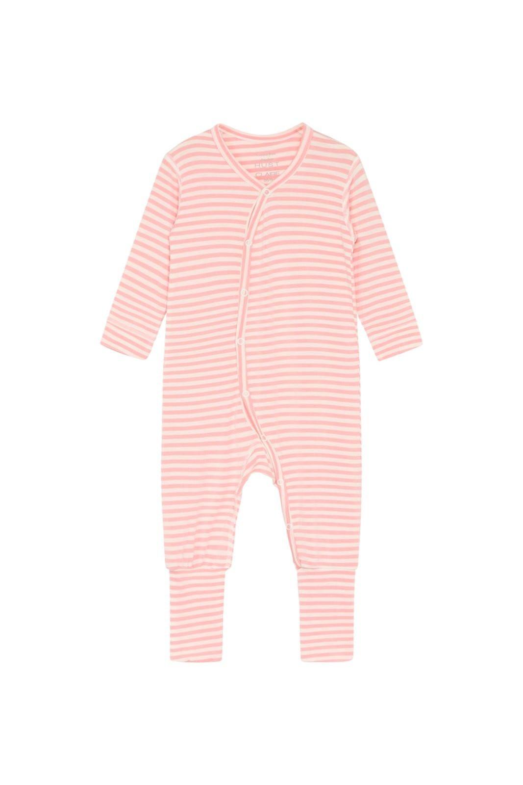 Image of Bambus Strampler Mulle Ringel Mädchen Rosa 62