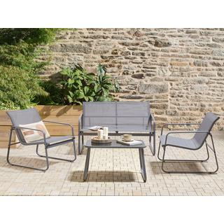 Beliani Set lounge pour jardin en Acier Industriel BARREA  