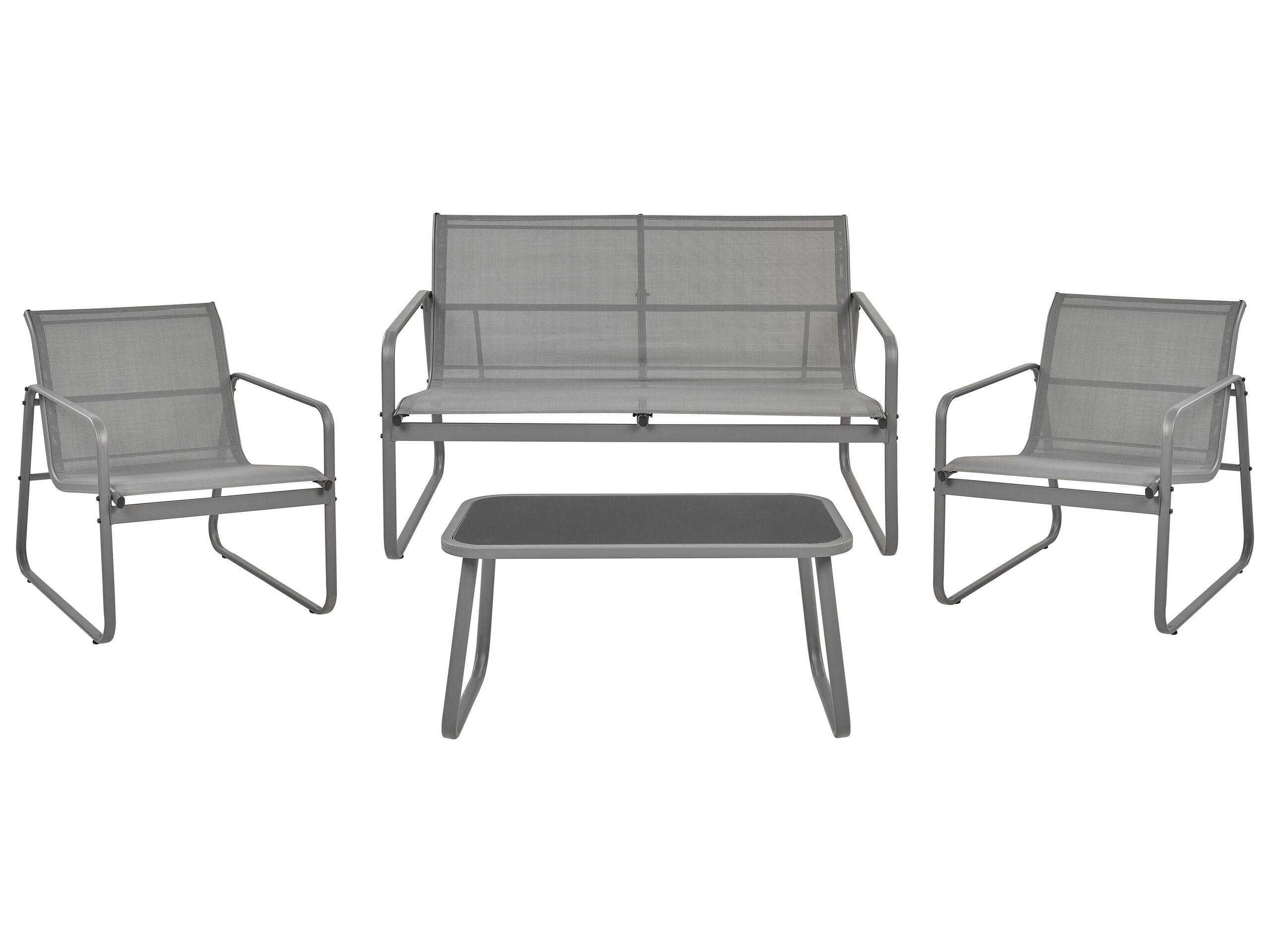 Beliani Set lounge pour jardin en Acier Industriel BARREA  