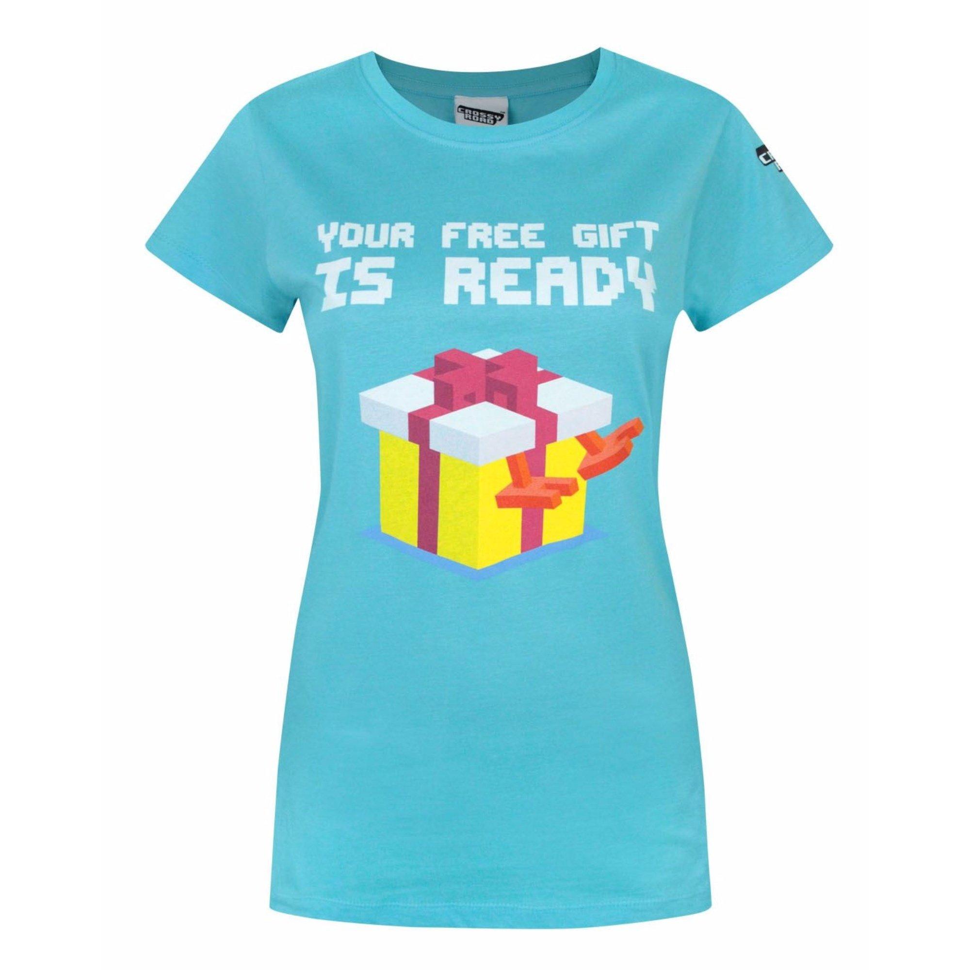 Image of Crossy Road Free Gift Design Tshirt Damen Blau L