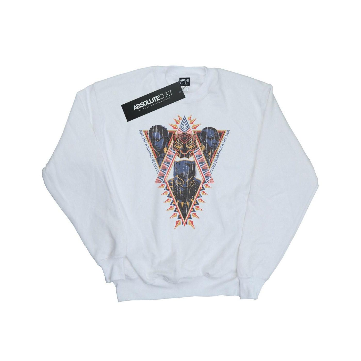 Image of Black Panther Tribal Heads Sweatshirt Damen Weiss XXL