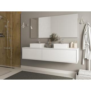 Vente-unique Mobile per bagno sospeso Bianco con lavabo doppio L150 cm - ISAURE II  