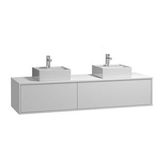 Vente-unique Mobile per bagno sospeso Bianco con lavabo doppio L150 cm - ISAURE II  