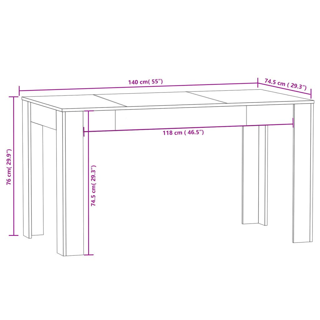 VidaXL Table à dîner bois d'ingénierie  