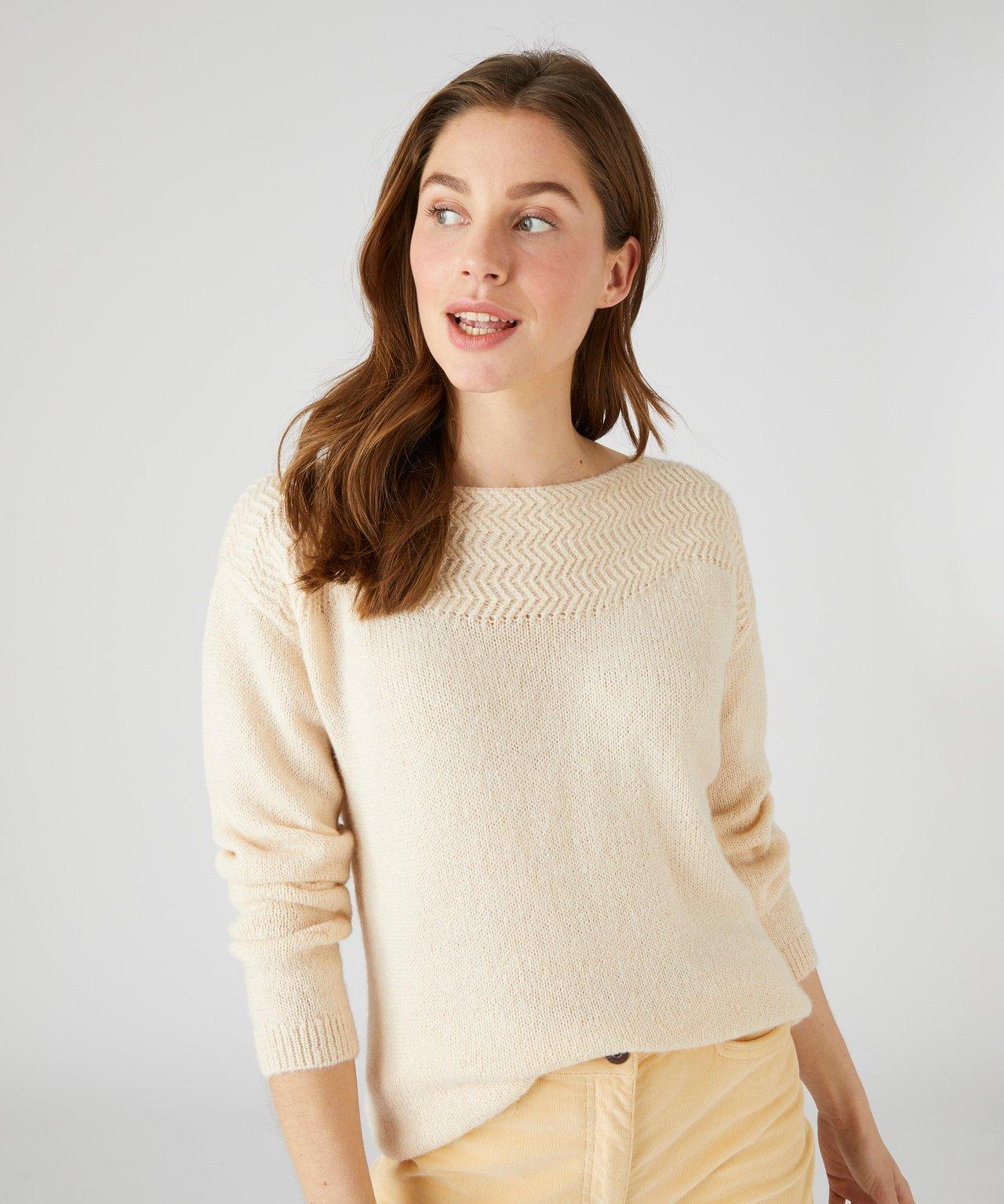 Image of Pullover Im Fischgratdessin, Mit Thermolactyl. Damen Braun 42/44