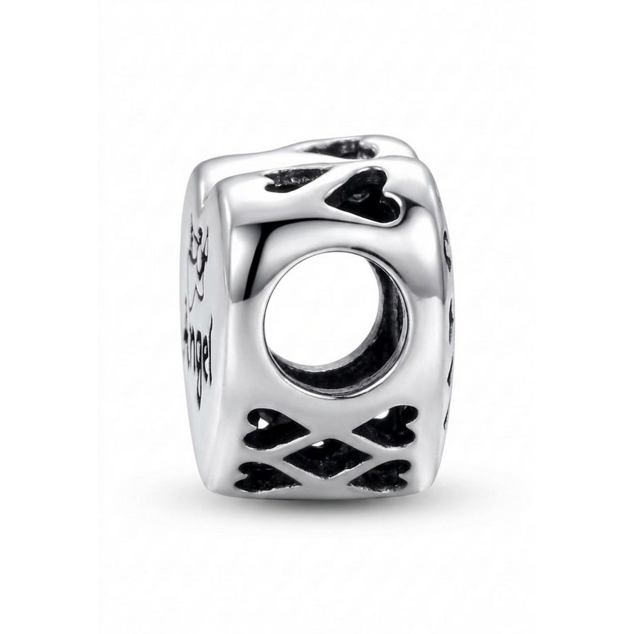 Maxte  Silver Heart Angel Bead Perle 