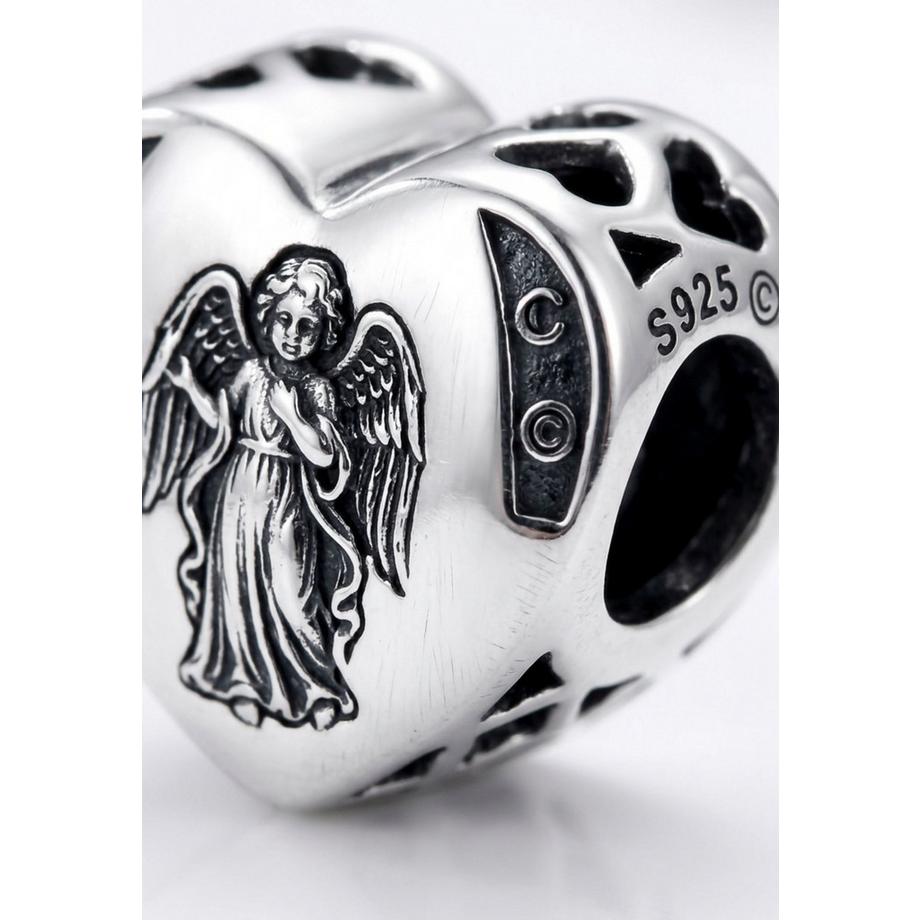 Maxte  Silver Heart Angel Bead Perle 