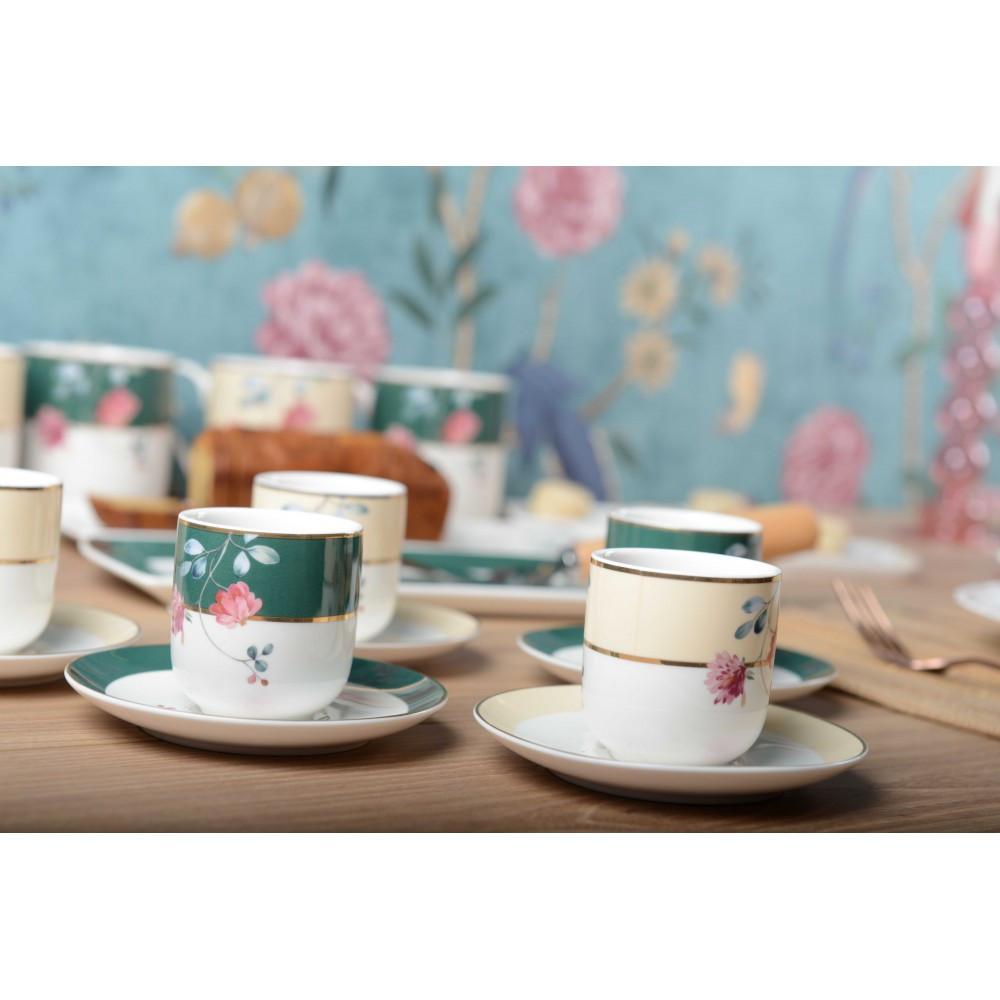 Aulica TASSES A CAFE FLORAL - LOT DE 6  