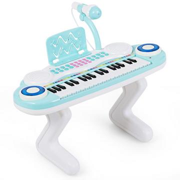 37 Tasten Digital-Piano Kinder Keyboard Klaviertastatur mit Mikrofon 48 x 20 x 38 cm Blau