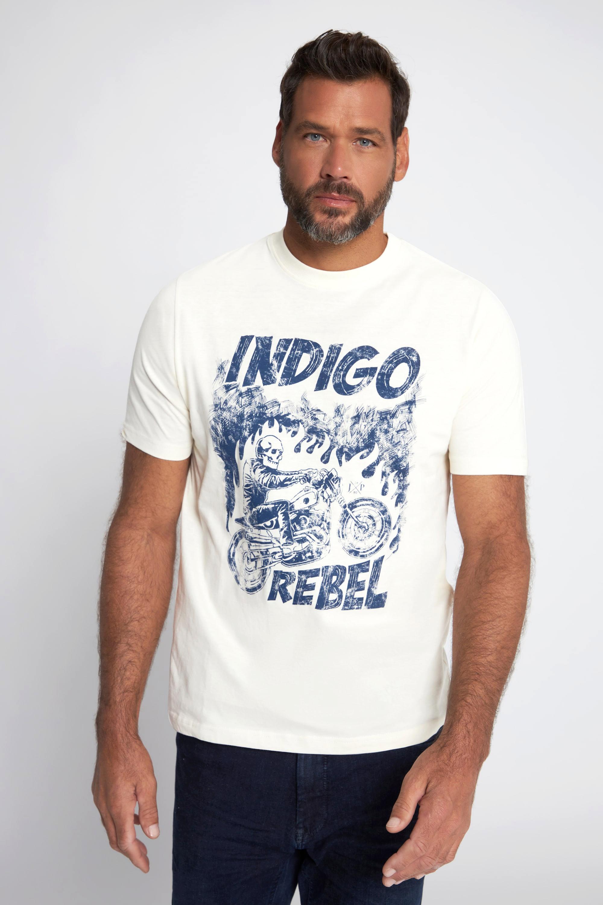 JP1880  T-shirt a mezze maniche con stampa e scollo a girocollo 