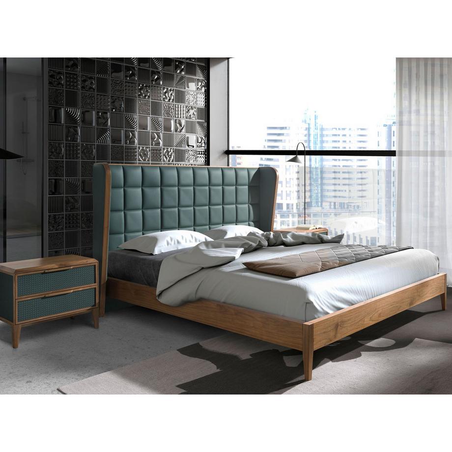 ANGEL CERDA Letto in similpelle verde scuro  