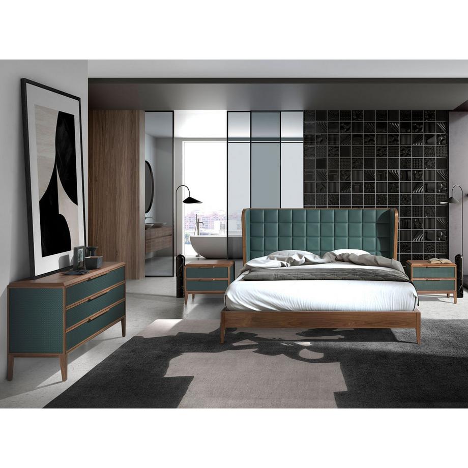 ANGEL CERDA Letto in similpelle verde scuro  