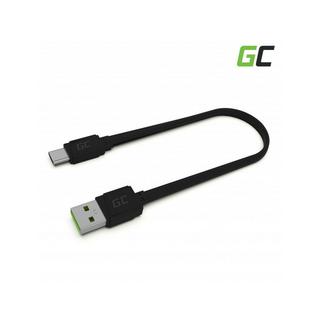 GREEN CELL  Green Cell Flachkabel USB-A auf USB-C, 25 cm, Schnellladung 