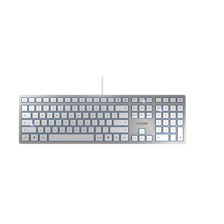 Cherry  KC 6000 Slim Tastatur USB US Englisch Silber, Weiß 