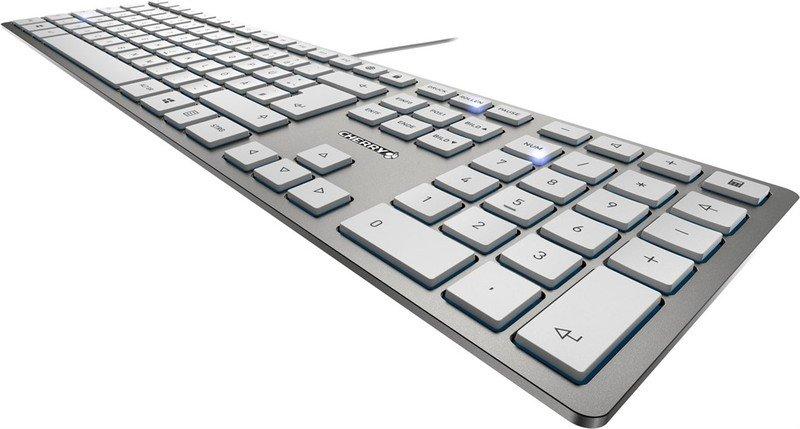 Cherry  KC 6000 Slim Tastatur USB US Englisch Silber, Weiß 