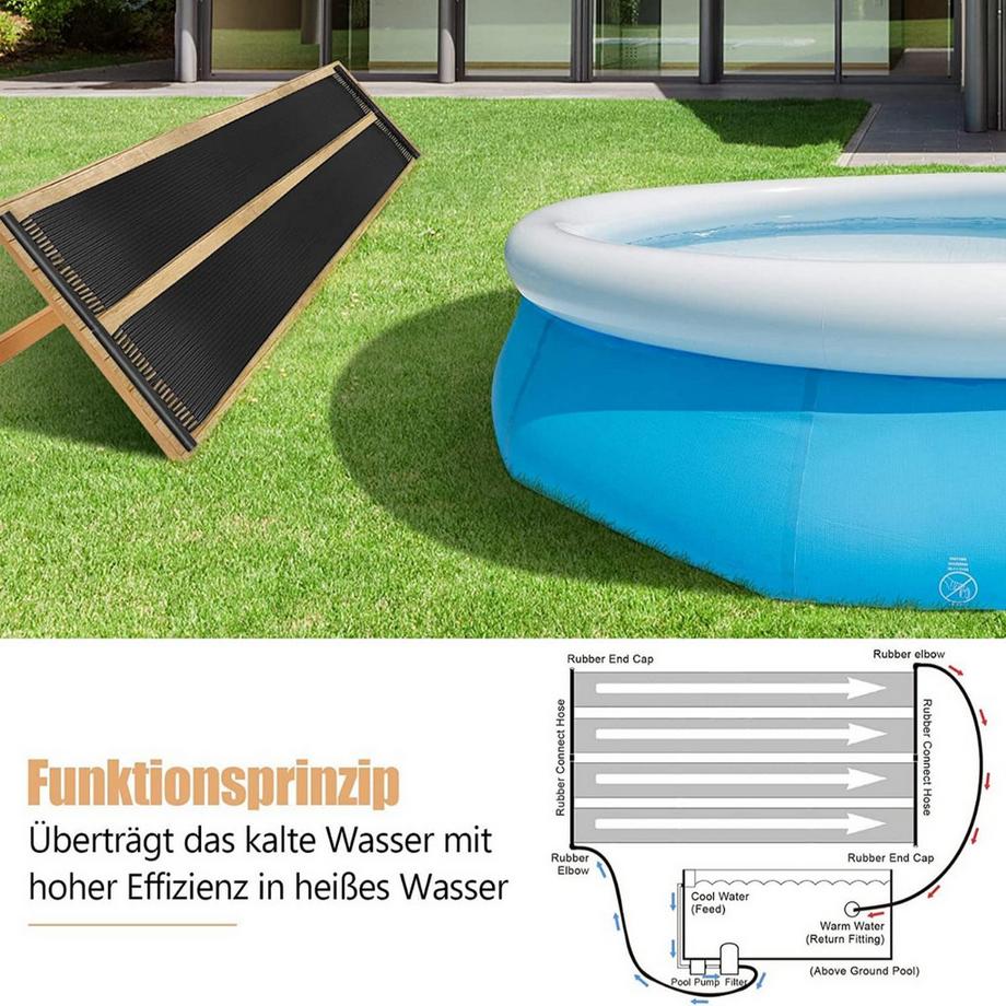 Northix  Riscaldamento piscina Pannelli solari 600 x 75 cm per piscine interrate e fuori terra da 25800 L 
