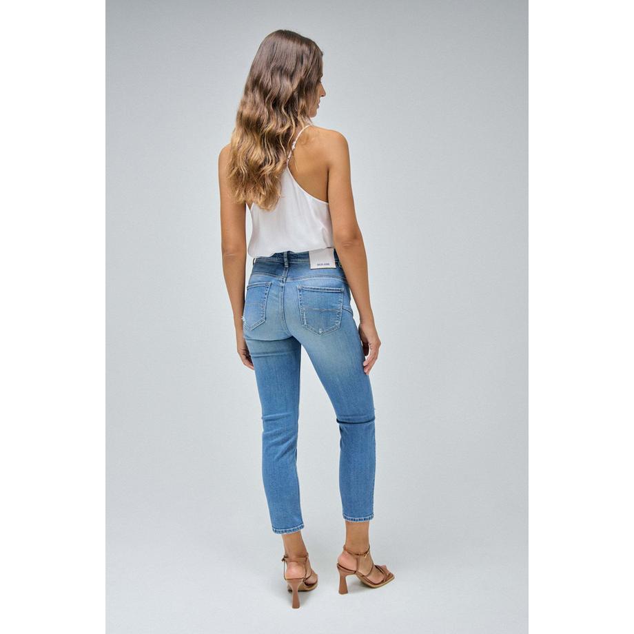 Salsa Faith Destroyed Greencast Slim Fit Jeans  