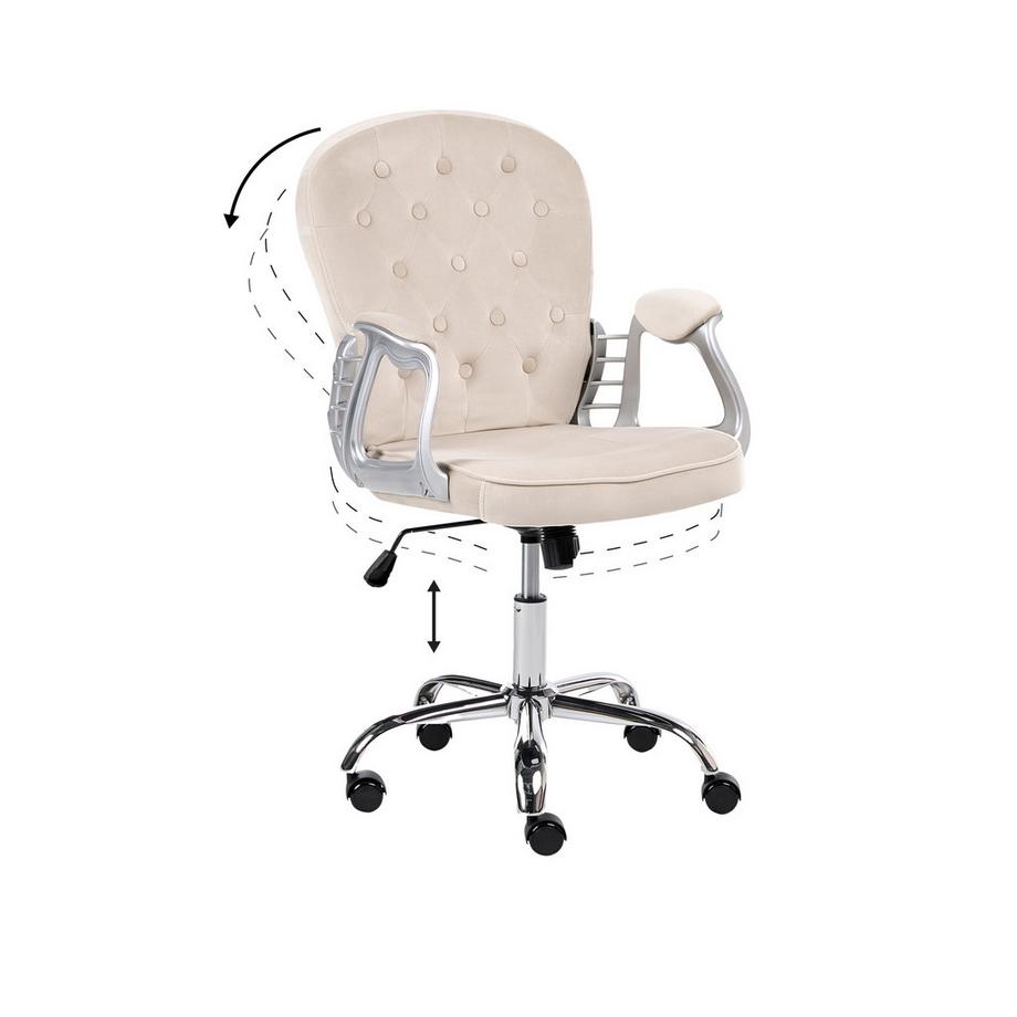 Beliani Sedia da scrivania en Velluto Glamour PRINCESS  