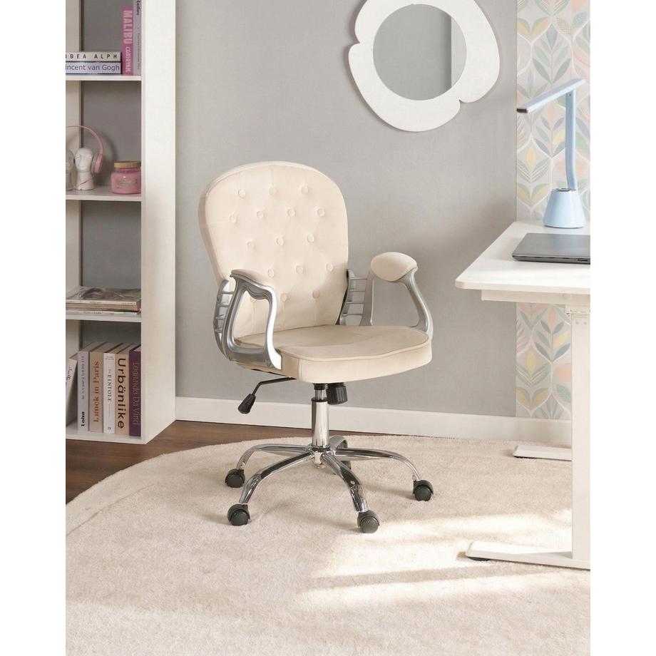 Beliani Sedia da scrivania en Velluto Glamour PRINCESS  