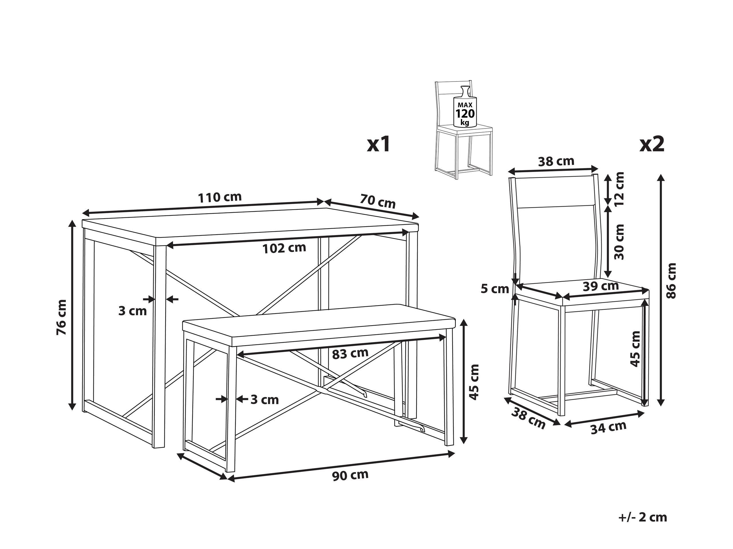 Beliani Esszimmer Set aus MDF-Platte Industriell FLIXTON  