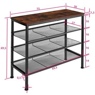 Tectake Schuhregal Wolverhampton 75,5x30,5x69,5cm  