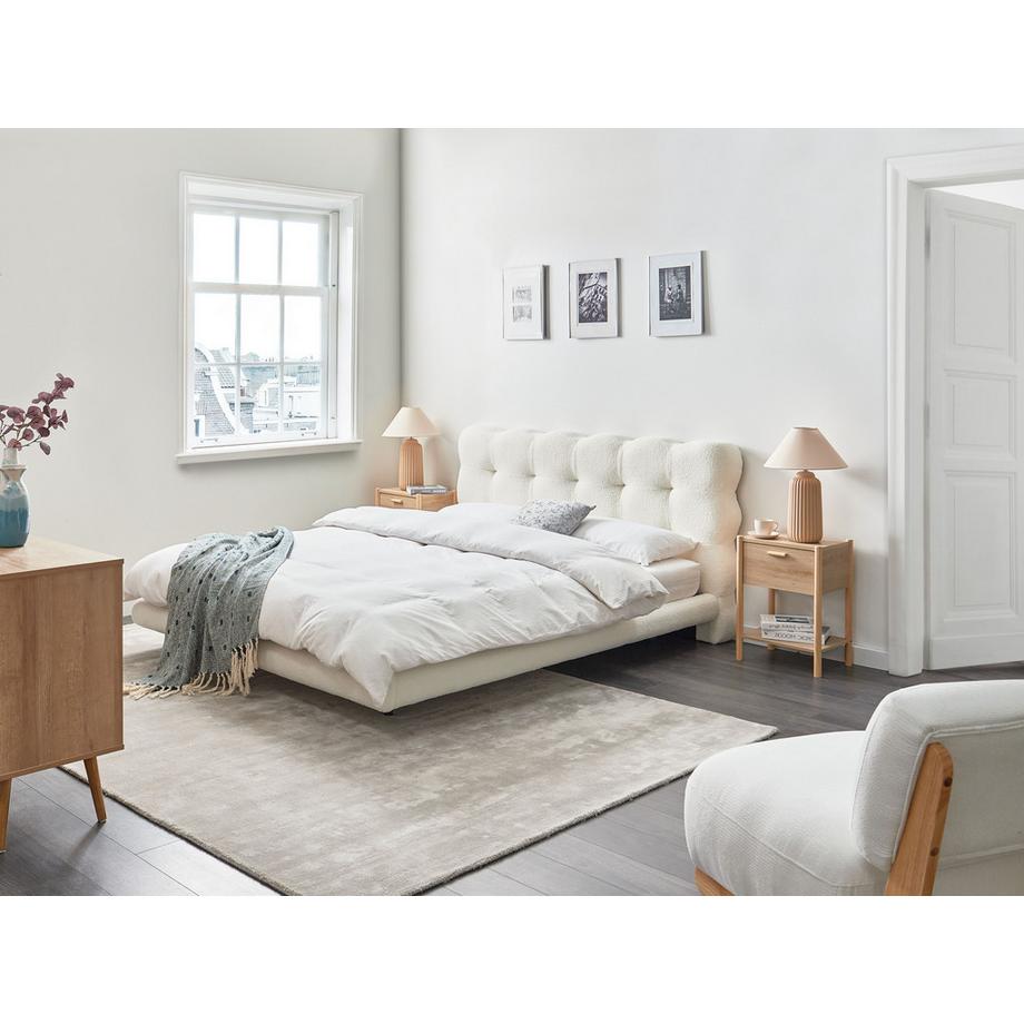 Beliani Bett mit Lattenrost aus Bouclé Minimalistisch SOULISSE  