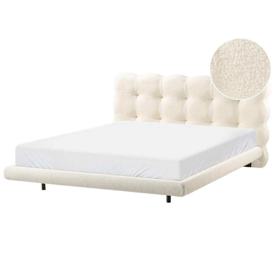 Beliani Bett mit Lattenrost aus Bouclé Minimalistisch SOULISSE  