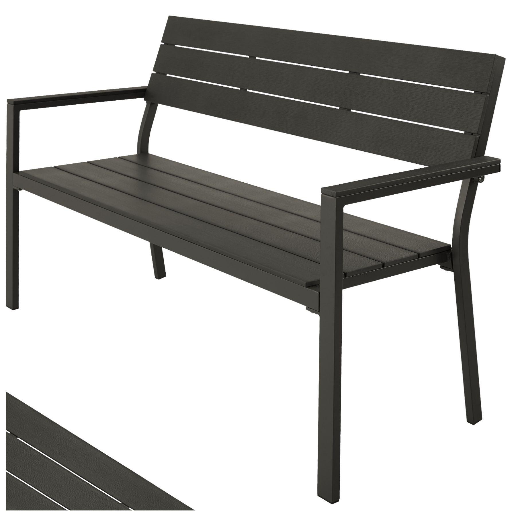 Tectake Gartenbank Line 2-Sitzer mit Aluminiumrahmen 128x59x88cm  