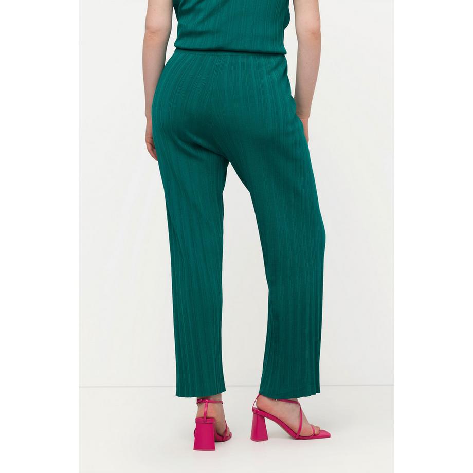 Ulla Popken Pantaloni Maglia Costine Gamba Larga Dritta  