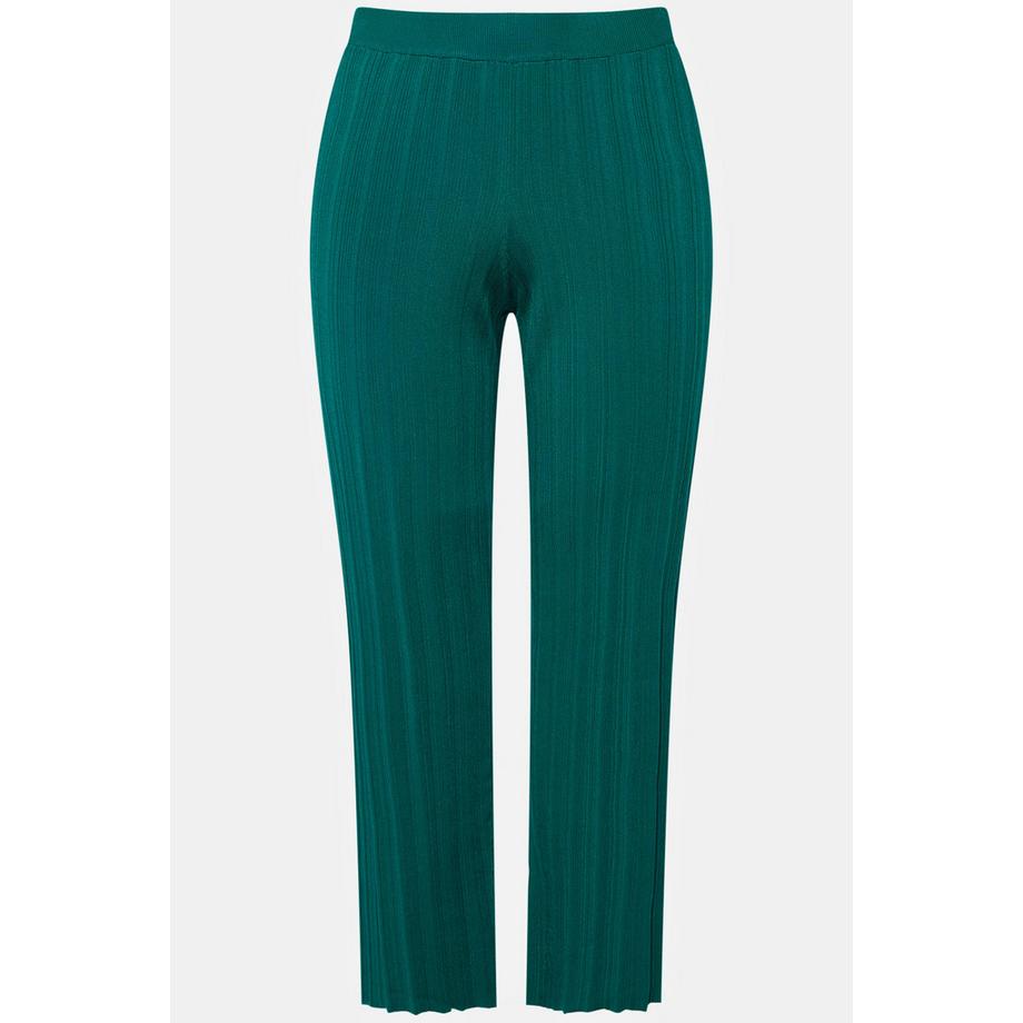 Ulla Popken Pantaloni Maglia Costine Gamba Larga Dritta  